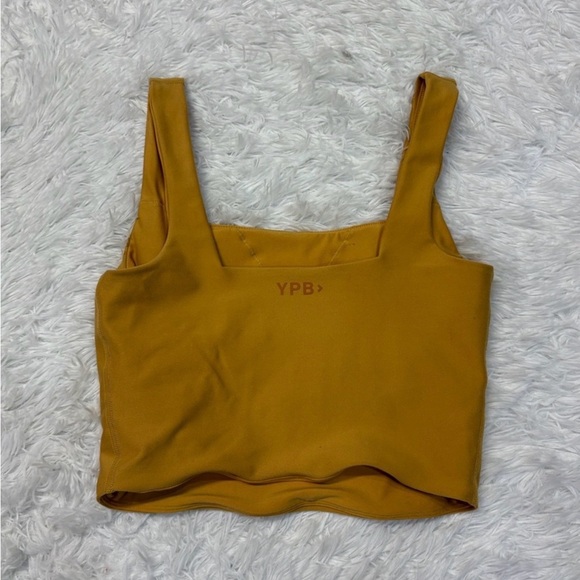 Abercrombie & Fitch YPB Sculptlux Square Neck Tank Crop Top in yellow - Picture 3 of 4